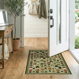 Boho Chic Whimsical Mushroom Meadow Area Rug