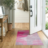 Abstract Area Pink Abstract Pink Wave Area Rug