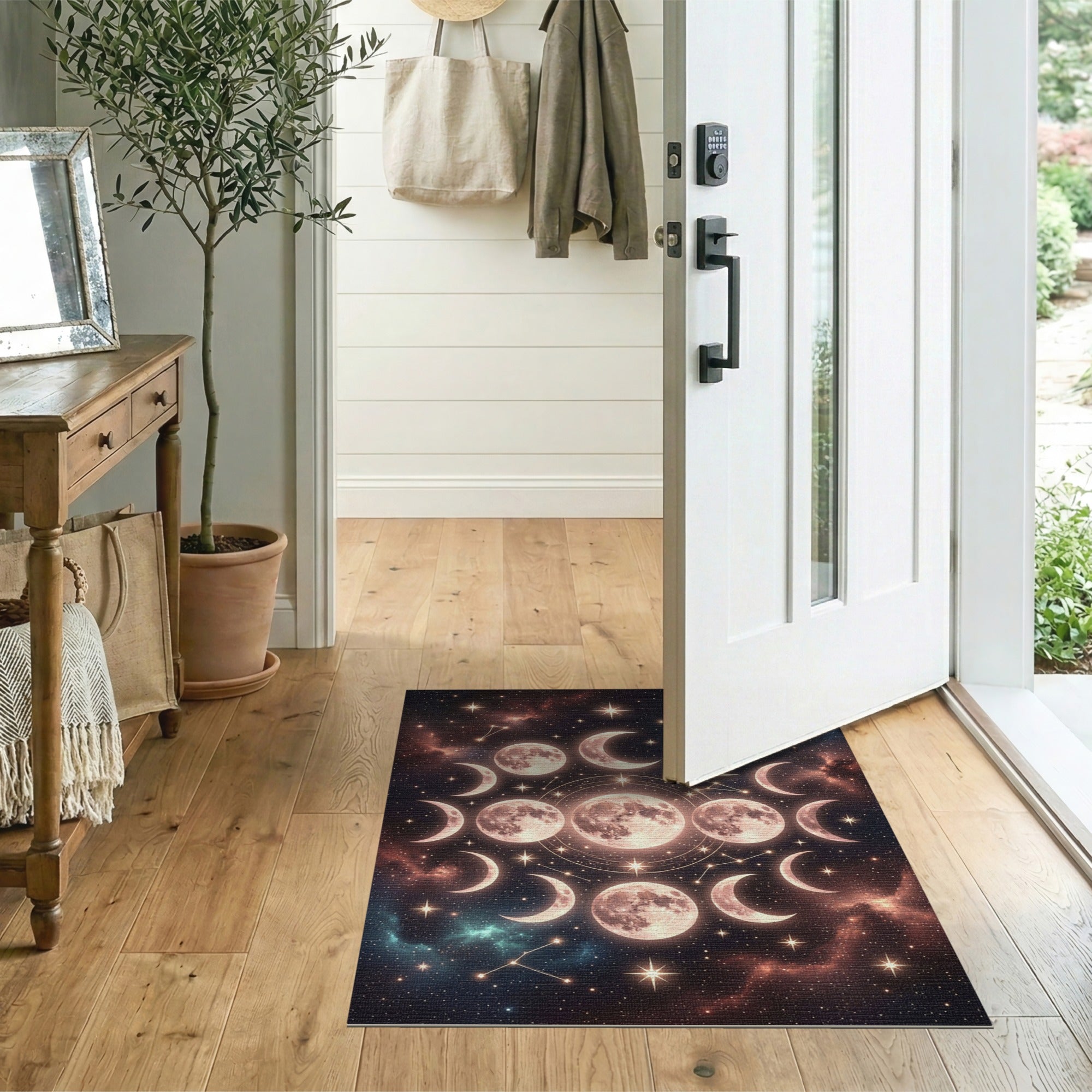 Celestial Moon Phases Cosmic Area Rug