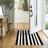 Black and White Vertical Stripe Area Rug
