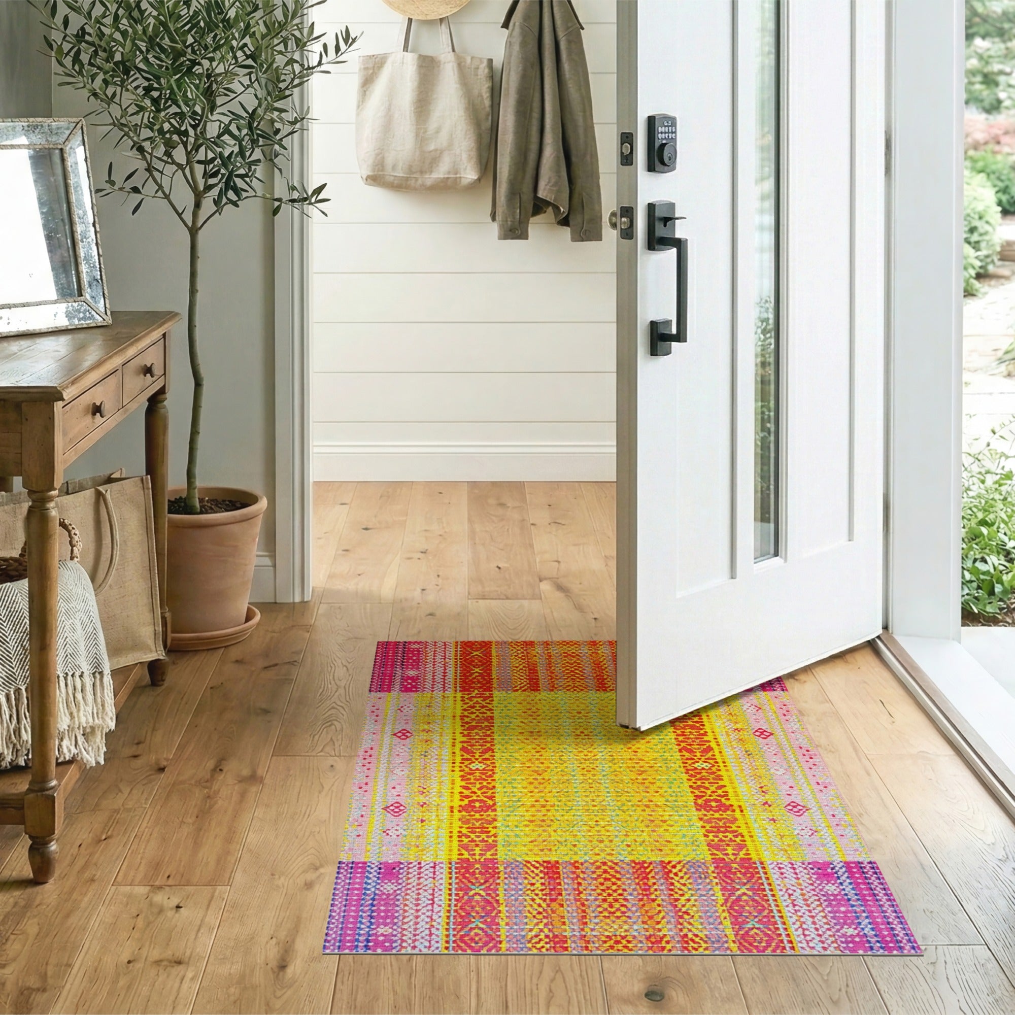 Vibrant Multi-Color Heritage Tribal Area Rug