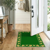 Golden Shamrock Border Green Area Rug