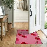Vibrant Cherry Fruit Pink Area Rug