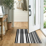 Bold Black White Vertical Stripe No. 26 Area Rug