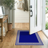 Navy Blue Southwestern Border Rug