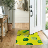 Zesty Lime Fruit Yellow Area Rug