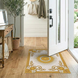 Gold and Silver Ornate Golden Sunburst Area Rug