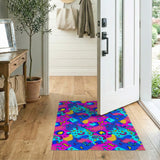 Vivid Neon Geometric Pattern Area Rug