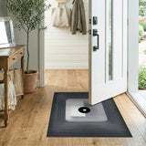Black and White Geometric Black White Abstract Area Rug