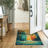Coastal Surfboards Sunset Palms Rug