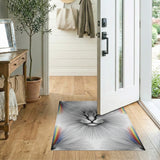 Geometric Cat Line Art Washable Area Rug