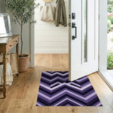 Purple Zigzag Geometric Area Rug