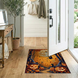 Halloween Witch Pumpkin Forest Moonlit Rug