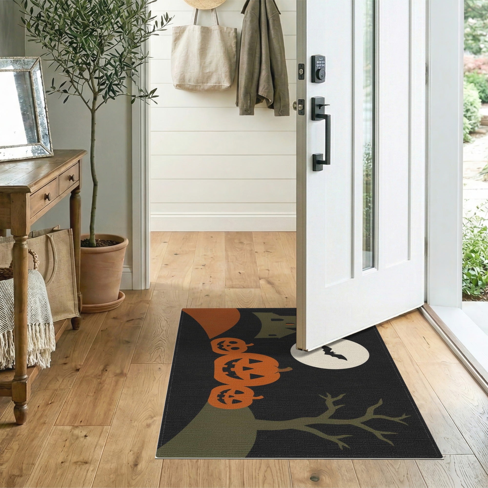 Halloween Pumpkins Castle Area Rug