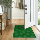 Green Leaf Red Berry Pattern Area Rug