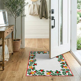 Festive Holly Berry Star Border Rug