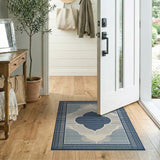 Navy Blue Moroccan Arch Area Rug