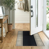 Black and White Black White Halftone Geometric Area Rug