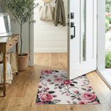 Pink Blush Pink Roses Floral Vintage Area Rug