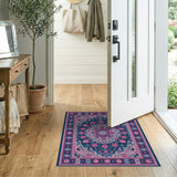 Navy Hot Pink Traditional Persian Area Rug