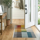 Vibrant Multi-Color Grid Woven Area Rug