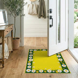 Sunny Daisy Border Yellow Area Rug