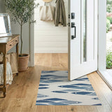 Coastal Blue Fish Woven Area Rug