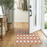 Orange Geometric Trellis Area Rug