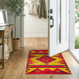 Vibrant Red Yellow Southwestern Geometric Rug