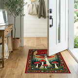 Psychedelic Mushroom Forest Boho Area Rug