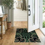 Intricate Green Vine Persian Area Rug