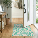 Teal Swirl Abstract No. 2 Area Rug