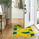 Vibrant Banana Fruit Pattern Yellow Area Rug