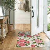 Floral Vintage Blush Pink Roses Floral Vintage Area Rug