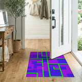 Vibrant Purple Blue Green Geometric Area Rug
