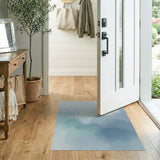 Dreamy Blue Teal Watercolor Cloud Area Rug