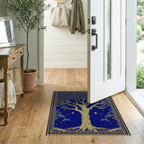 Golden Tree of Life Navy Blue Persian Rug