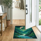 Wolf Moon Enchanted Valley Green Area Rug