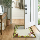 Whimsical Bunny Cherry Blossom Border Rug