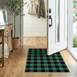 Green Green Black Buffalo Check Area Rug