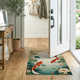 Koi Fish Lotus Pond Vintage Area Rug