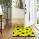 Cheerful Smiling Sunflowers Yellow Area Rug