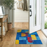 Geometric Modern Multi-color and Patterns Bold Geometric Abstract Multi-Color Area Rug