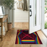 Multi-color and Patterns Geometric Modern Vibrant Rainbow Geometric Area Rug