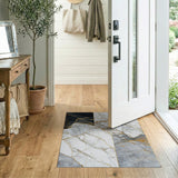 Gold Veined Cracked Marble Abstract Area Rug