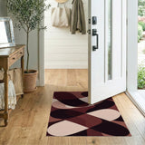 Abstract Maroon Overlap Area Rug