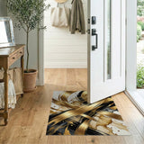 Abstract Area Gold Swirl Abstract Area Rug