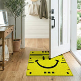 Cheerful Yellow Smiley Face Area Rug