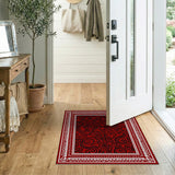 Red Swirling Vine Persian Area Rug