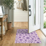 Purple Purple Daisy Floral Area Rug